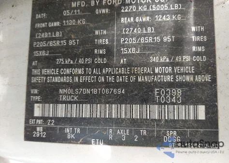 2011 Ford Transit Connect Xlt из США, поврежденный, VIN NM0LS7DN1BT067694